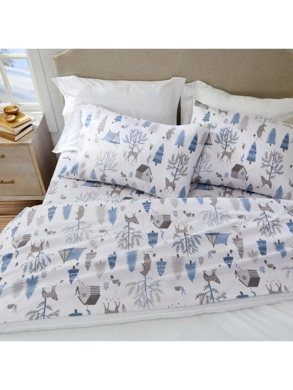 Cozy 100% Turkish Cotton Flannel Sheet Set | Deep Pocket Winter Bedding | Soft